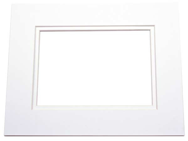 Double Passe Partout Blanc éclatant/Blanc éclatant 8 x 26.25cm pour le découpage intérieur. 27.9 x 35.6cm (25 Pièces) [MD30025]
