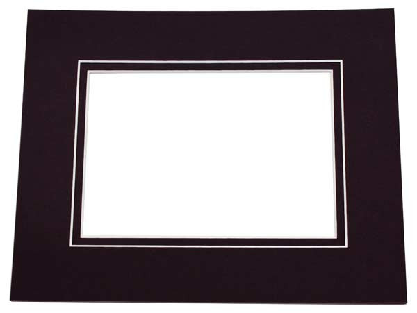 Double Passe Partout Noir/Noir 26.25 x 33.75cm pour le découpage intérieur. 40.6 x 50.8cm (25 Pièces) [MD30041]
