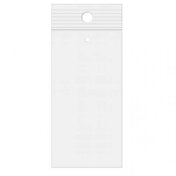Sachets zip à transparence cristalline avec trou de suspension européen + trou d'aération 5,1 x 30,5cm (100 Pièces) [ZR212V]