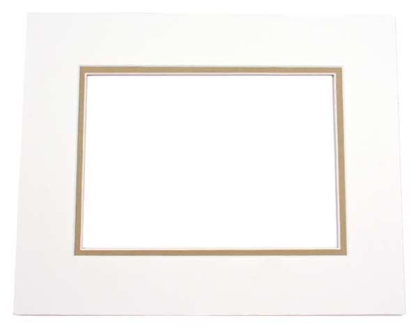 Double Passe Partout Ivoire/Vert Olive 27 x 34cm pour le découpage intérieur. 40.6 x 50.8cm (10 Pièces) [MD20027]