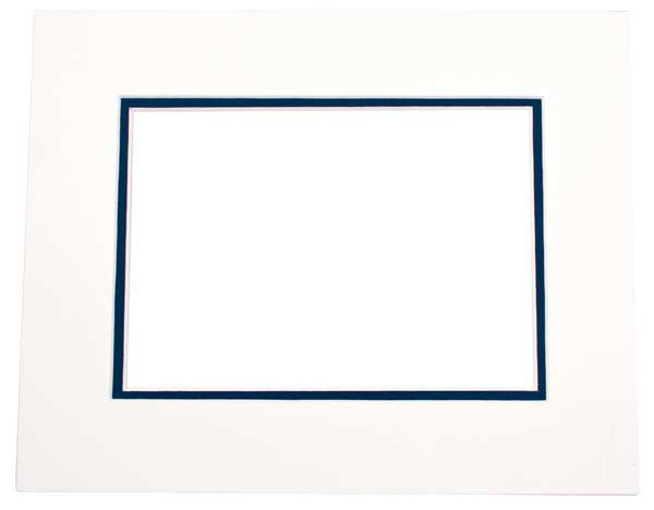 Double Passe Partout Ivoire/Bleu Foncé 27 x 34cm pour le découpage intérieur. 40.6 x 50.8cm (10 Pièces) [MD20037]