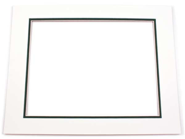 Double Passe Partout Ivoire/Vert Foncé 7 x 12cm pour le découpage intérieur. 12.7 x 17.8cm (10 Pièces) [MD20057]