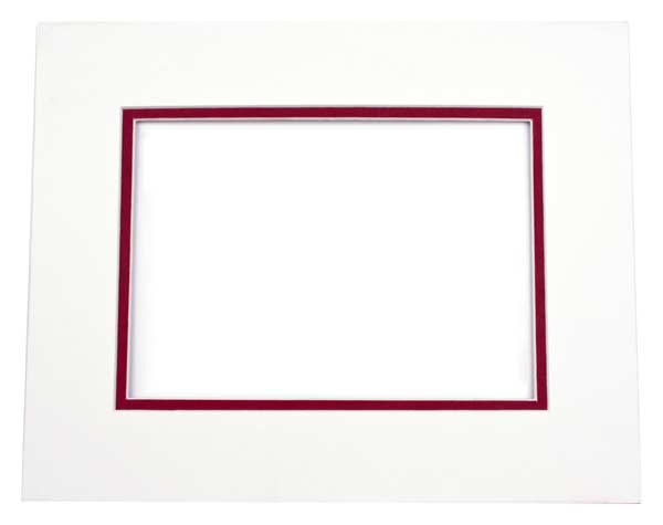 Double Passe Partout Ivoire/Rouge Brique 19 x 29cm pour le découpage intérieur. 30.5 x 40.6cm (10 Pièces) [MD20103]