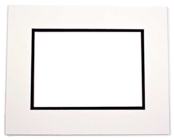 Double Passe Partout Ivoire/Noir 7 x 12cm pour le découpage intérieur. 12.7 x 17.8cm (10 Pièces) [MD20054]