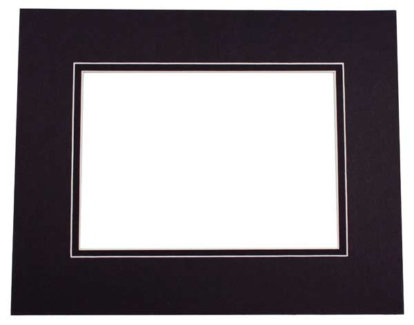 Double Passe Partout Noir/Noir. 20.3 x 27cm pour le découpage intérieur. 27.9 x 35.6cm (10 Pièces) [MD20137]