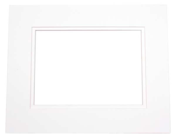Double Passe Partout Blanc/Blanc 9.5 x 14.5cm pour le découpage intérieur. 12.7 x 17.8cm (10 Pièces) [MD20146]