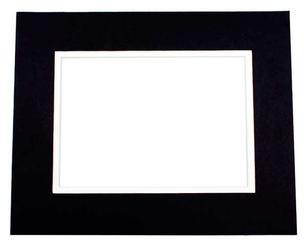 Double Passe Partout Noir/Blanc 27 x 34cm pour le découpage intérieur. 40.6 x 50.8cm (10 Pièces) [MD20161]
