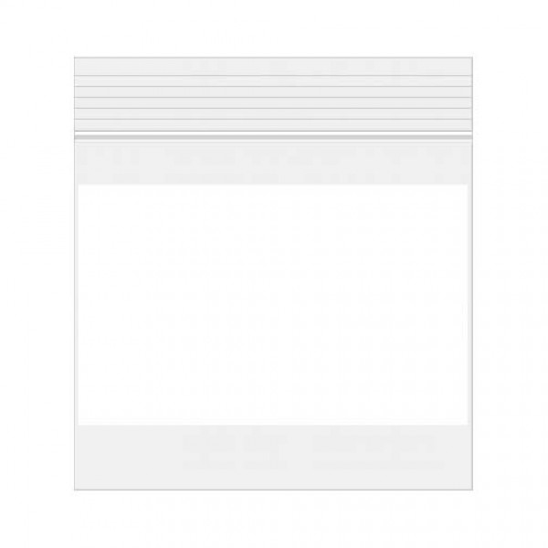 Sacs zip avec fenêtre d'écriture blanche Qualité Supérieure 10,2 x 10,2cm (100 Pièces) [4WE44] 
