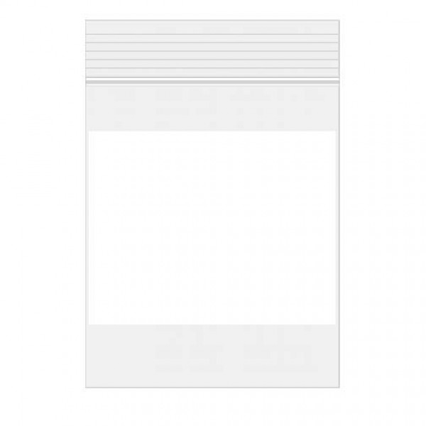Sacs zip transparent avec fenêtre d'écriture blanche 10x15 cm (100 Pièces) [ZWC46]