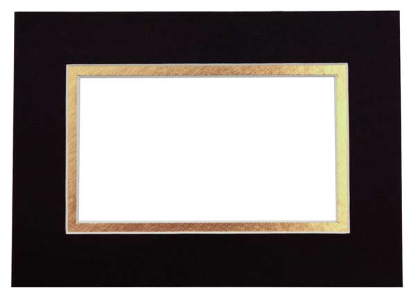 Double Passe Partout Noir/Or. 19 x 24cm pour le découpage intérieur. 27.9 x 35.6cm (10 Pièces) [MD20176]