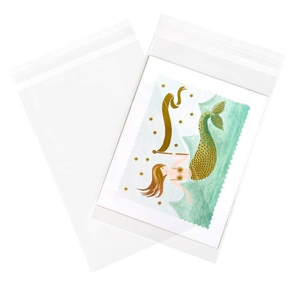 Sacs Plastiques 21,4 x 31,1cm Refermables par un Rabat Adhésif (100 Pièces) [B812]