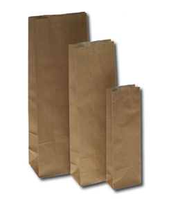 Sacs en papier à fond plat en kraft marron avec protection intérieur imperméable 60+40 g/m² 6 x 3.3 x 17 cm (100 pièces) [PABB617]