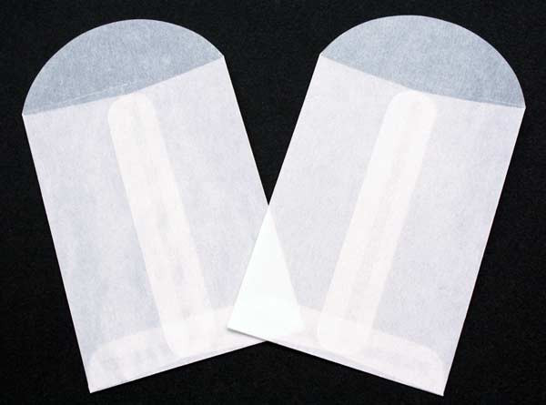 Enveloppes glassines avec collage au milieu 7x9.5cm (100 pièces) [G11]