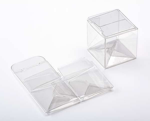 Boîtier cadeau à transparence cristalline avec fond pop up 3.8 x 3.8 x 3.8cm (25 Pièces) [PLB103]