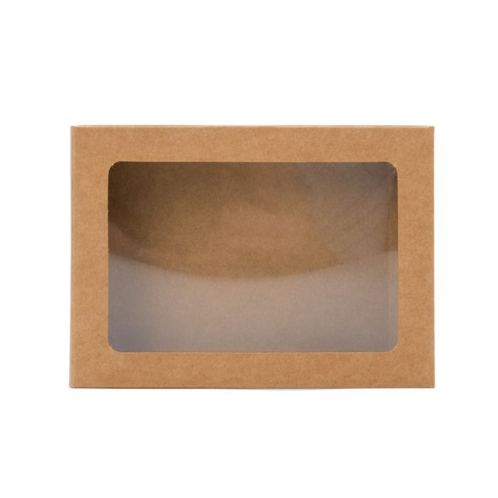 Boîte en papier kraft avec fenêtre et feuille PET insérée2.5x31.2cm A4 (25 Pieces) [WKRGA4]