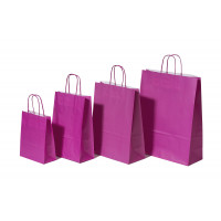 Sac de course Rose - Papier Kraft 90 grammes - 22+10 x 31 cm (50 pièces) [PAM2231P]