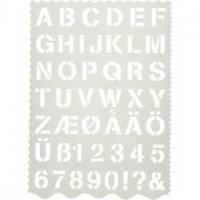 Gabarit, feuille 21x29 cm, h: 2,6 cm, lettres et chiffres, 1pièce [HOB-11708]