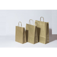 Sac de course Or - Papier Kraft 90 grammes - 22+10 x 31 cm (50 pièces) [PAM2231GO]