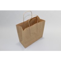 Sac de shopping en kraft 90 g/gm poignées torsadées14x8x21 cm (50 pcs) [PAMB1421]