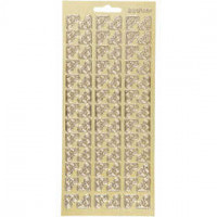 Autocollants, feuille 10x23 cm, or, perlemor guld, coins, 1flles [HOB-170119]