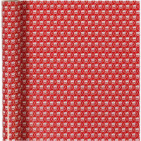 Papier cadeau, l: 70 cm, 80 gr, 4 m, blanc, rouge [HOB-190110]