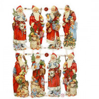 Découpes vintage, feuille 16,5x23,5 cm, Père Noël, 3flles [HOB-19301]