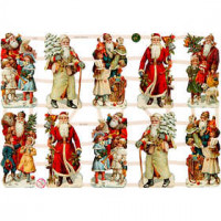 Découpes vintage, feuille 16,5x23,5 cm, musique de Noël, 3flles [HOB-19306]