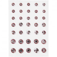 Pierres de strass, dim. 6+8+10 mm, rose, Cônes ronds, 35pièces [HOB-24383]