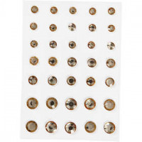 Pierres de strass, dim. 6+8+10 mm, or, Cônes ronds, 35pièces [HOB-24387]