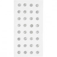 Rhinestones, D: 8 mm, 32 pcs, silver [HOB-283818]