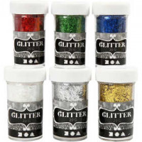 Paillettes métalliques, couleurs métalliques, 6x20gr [HOB-28424]