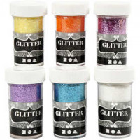 Paillettes - Assortiment, Couleurs assorties, 6x20gr [HOB-28426]
