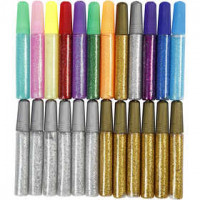 Colle pailletée - Assortiment,  10 ml, Couleurs assorties, 24pièces [HOB-31805]