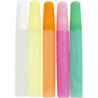 Colle pailletée,  10 ml, couleurs pastel, 5pièces [HOB-31809]