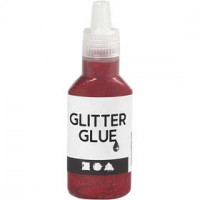 Glitter Glue, 25 ml, red [HOB-318220]