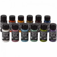 Peinture Textile Color, Couleurs assorties, couleurs tendances, 12x50ml [HOB-34185]