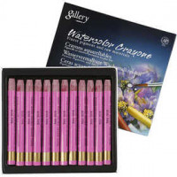 Crayons cire aquarellables, épaisseur 8 mm, L: 9,3 cm, rose froid (316), 12pièces [HOB-38316]