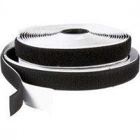 Bande Velcro , l: 20 mm, noir, Autocollant, 5m [HOB-41021]