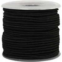 Elastiques, épaisseur 2 mm, noir, 25m [HOB-410370]