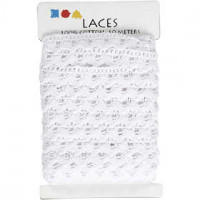 Ruban dentelle, l: 19 mm, blanc, 10m [HOB-41091]