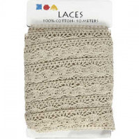 Ruban dentelle, l: 30 mm, naturel, 10m [HOB-41099]