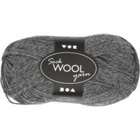 Pelote de laine pour chaussettes, L: 200 m, gris foncé, 50gr [HOB-41314]