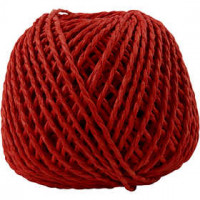 Ficelle de papier, épaisseur 2,5-3 mm, env. 42 m, rouge, 150gr [HOB-41732]