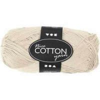 Pelote de laine de coton , L: 165 m,  6S/4 , beige, 50gr [HOB-421050]
