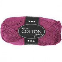 Pelote de laine de coton , L: 165 m,  6S/4 , violet, 50gr [HOB-421070]