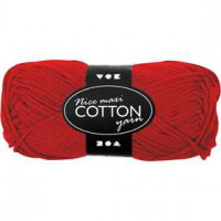 Pelote de coton de luxe, L: 80-85 m, rouge, maxi, 50gr [HOB-421314]