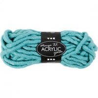 Pelote de laine acrylique XL, L: 17 m, turquoise, manga, 200gr [HOB-42154]