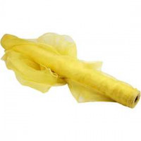 Tissu d'organza, l: 50 cm, jaune, 10m [HOB-44664]