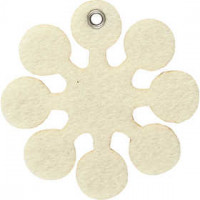 Formes en feutrine, dim. 7x7 cm, ép. 3 mm, 5 pièces, blanc cassé [HOB-45246]