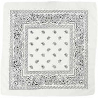 Bandana imprimé, dim. 55x55 cm, blanc, 1pièce [HOB-49740]